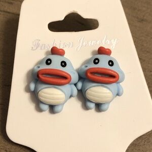 Cute Blue and Red Cartoon Earrings